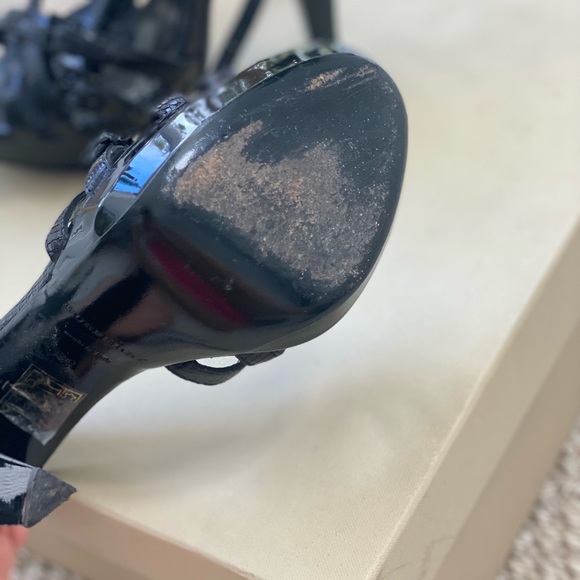 VINTAGE BURBERRY PYTHON PLATFORM HEELS 39 - Picture 6 of 7